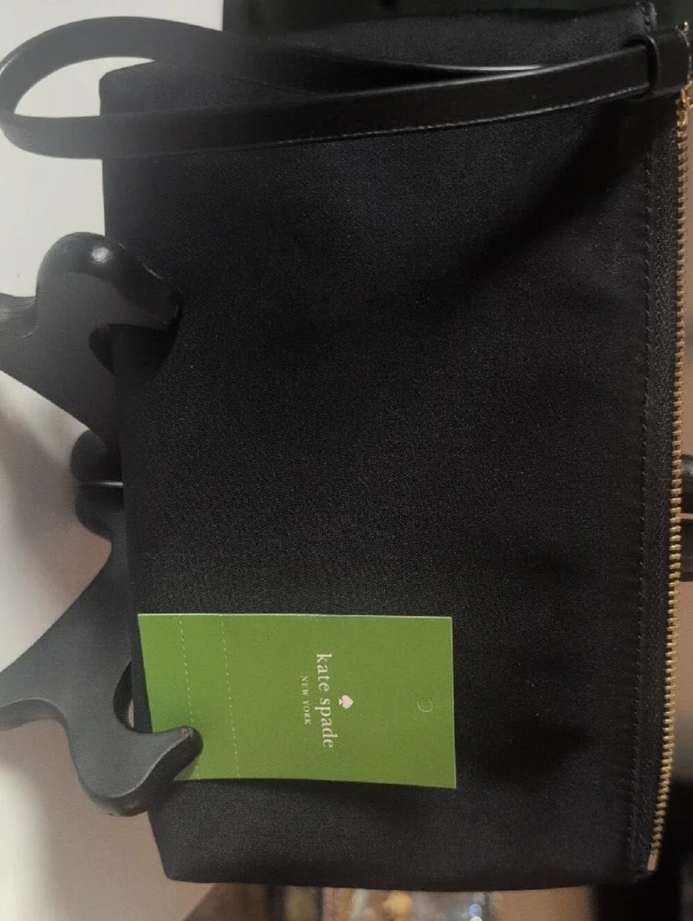 kate spade Black Nylon Wristlet with Gold Accent